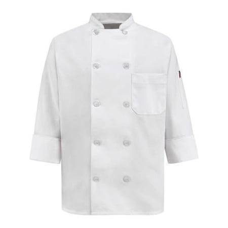Vf Imagewear Chef Designs Women's 10 Button-Front Chef Coat, Pearl Buttons, White, Polyester/Cotton, M 0401WHRGM